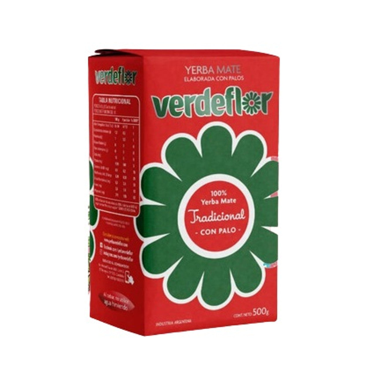 Verdeflor Yerba Mate Con Palo 100% Traditional Yerba Mate, 500 g