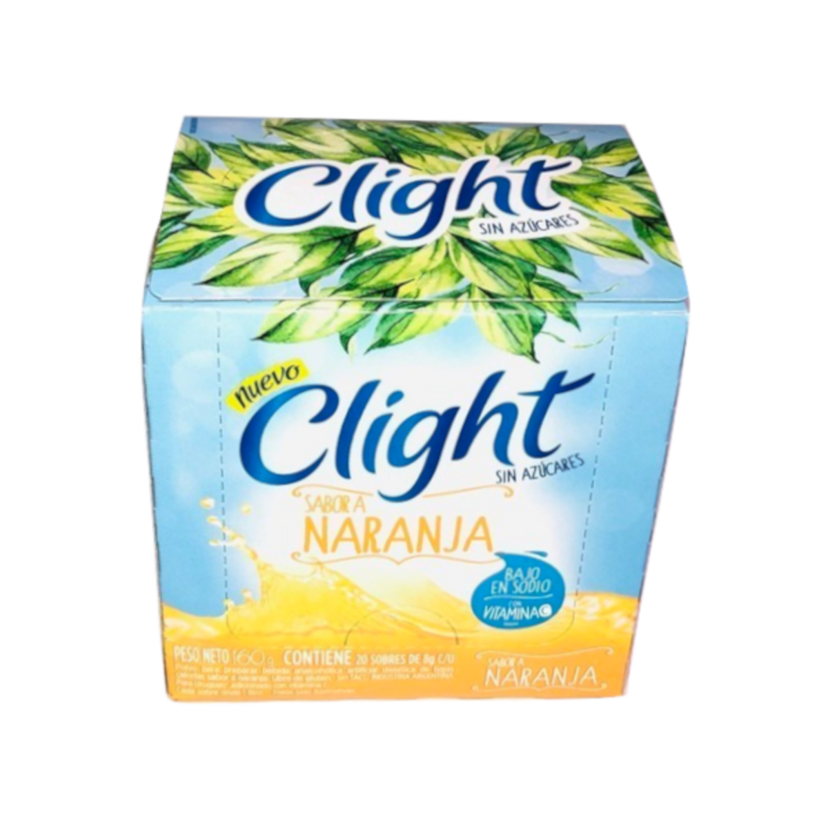 Jugo Clight Naranja Powdered Juice Orange Flavor No Sugar, 8 g  (box of 18)