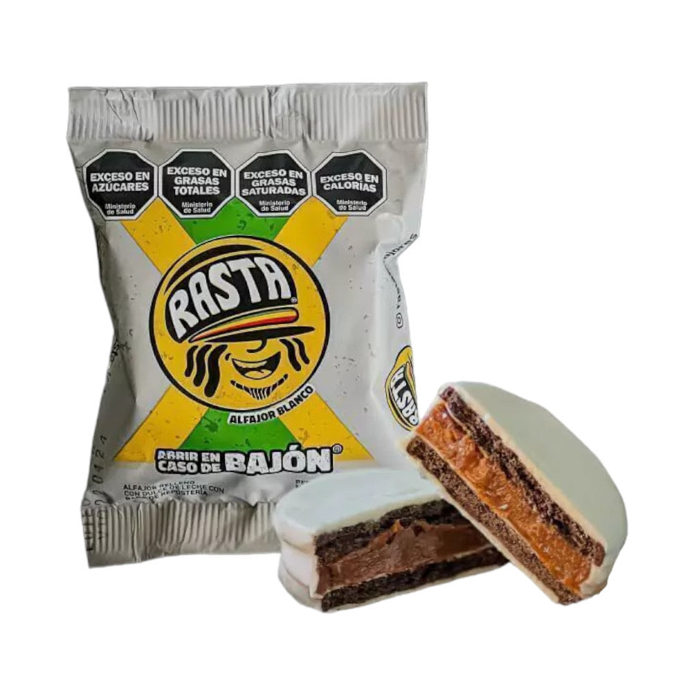 Rasta Alfajor White Chocolate Alfajores with Creamy Dulce de Leche, 70 g