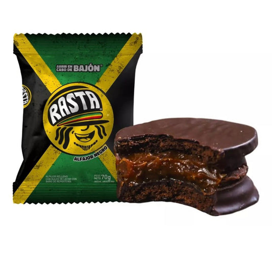 Rasta Alfajor Negro Dark Chocolate Alfajores with Creamy Dulce de Leche, 70 g