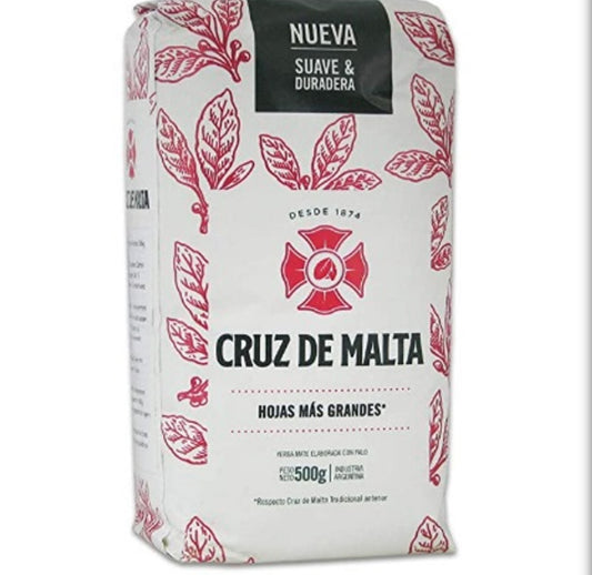 Cruz de Malta Yerba Mate Wide Leaf suave - 500 gr