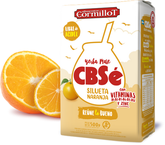 CBSé Cormillot Yerba Mate Naranja Silueta Orange Flavor, 500 g