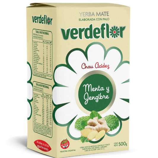Verdeflor Yerba Mate with Palo and Poleo, Mint and Ginger Flavor 500gr